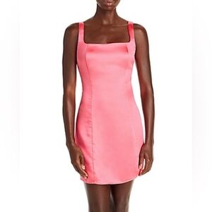 NWT Aqua Satin Square Neck Mini Dress